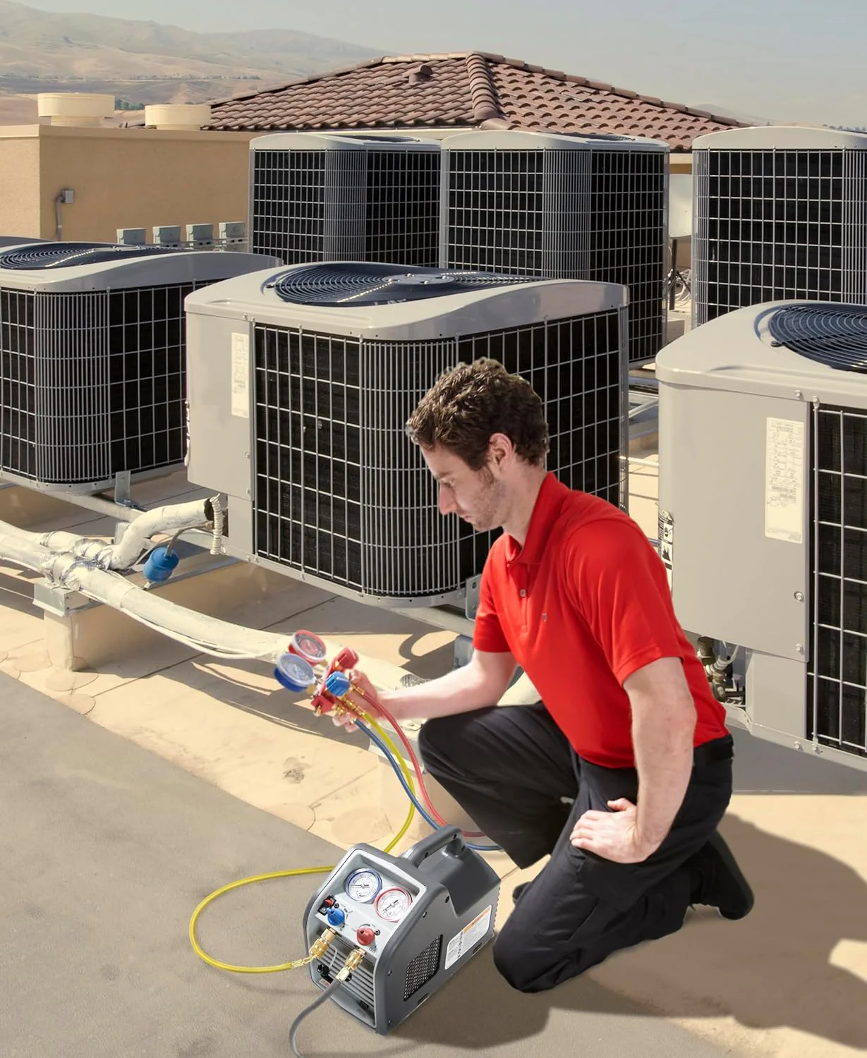 (Portable Refrigerant Recovery Machine �C 115V, 60Hz, for Both Liquid and Vapor Refrigerant, White-Robinair