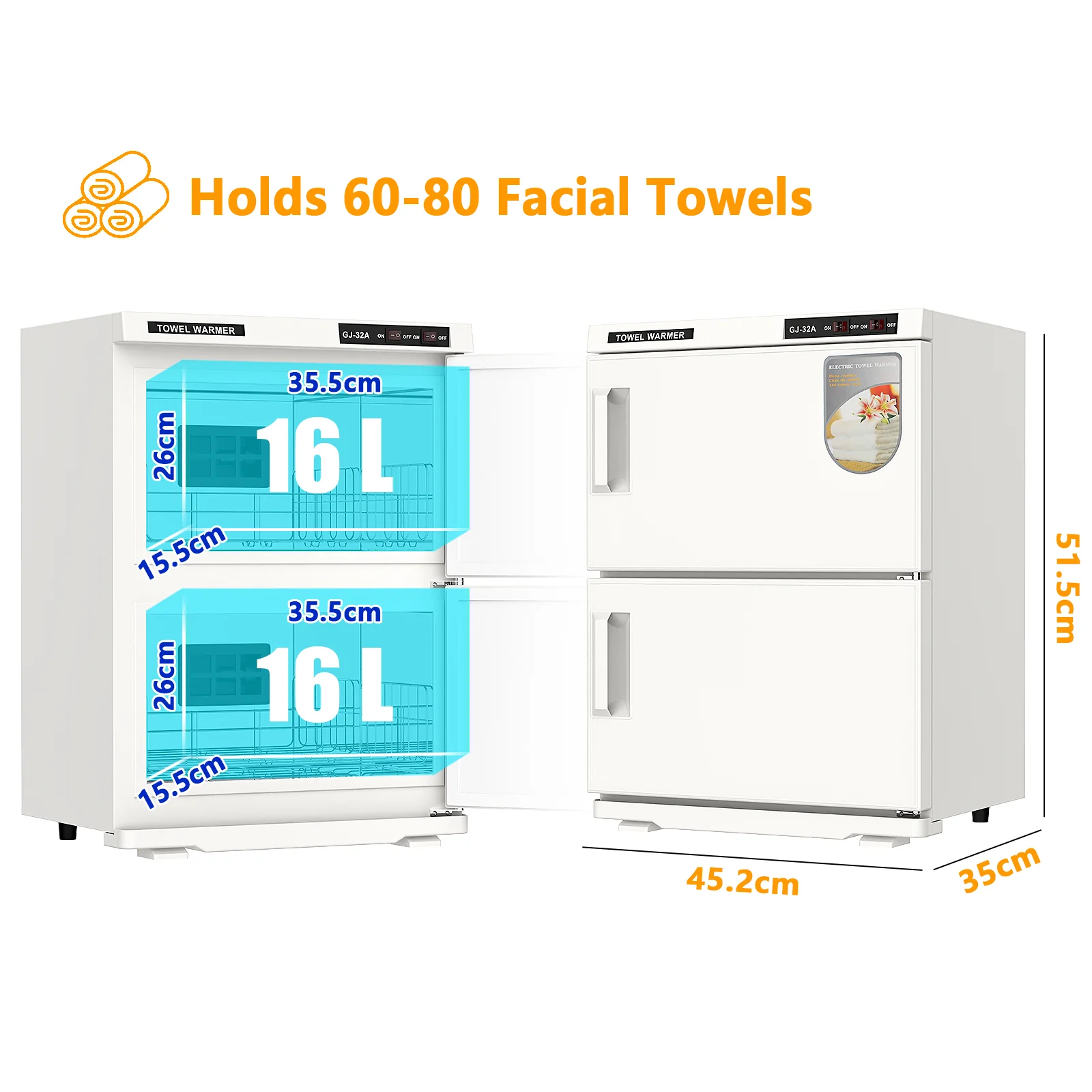 Electric Warmer Towel Cabinet 32L