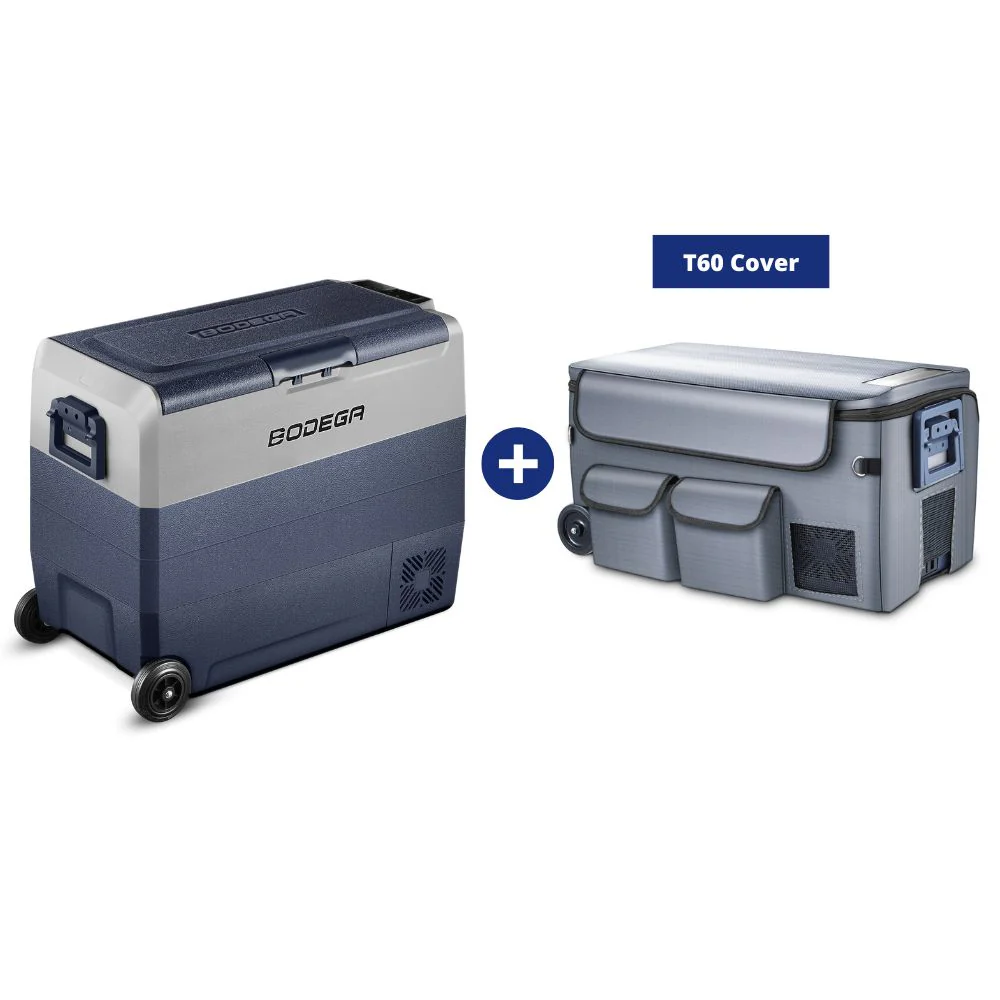 12V Fridge 64qt/60L with Wheels Dual Zone T60