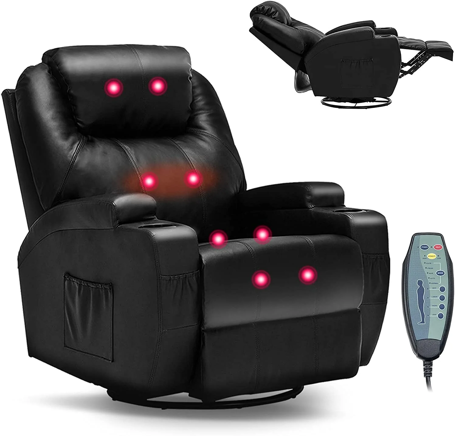Recliner Massage Chair Sofa PU Leather