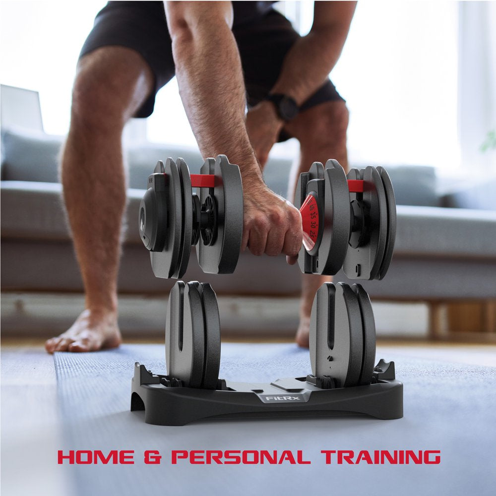 FitRx Smart Bell, Quick Select Adjustable Dumbbell, 5-52.5 Lbs