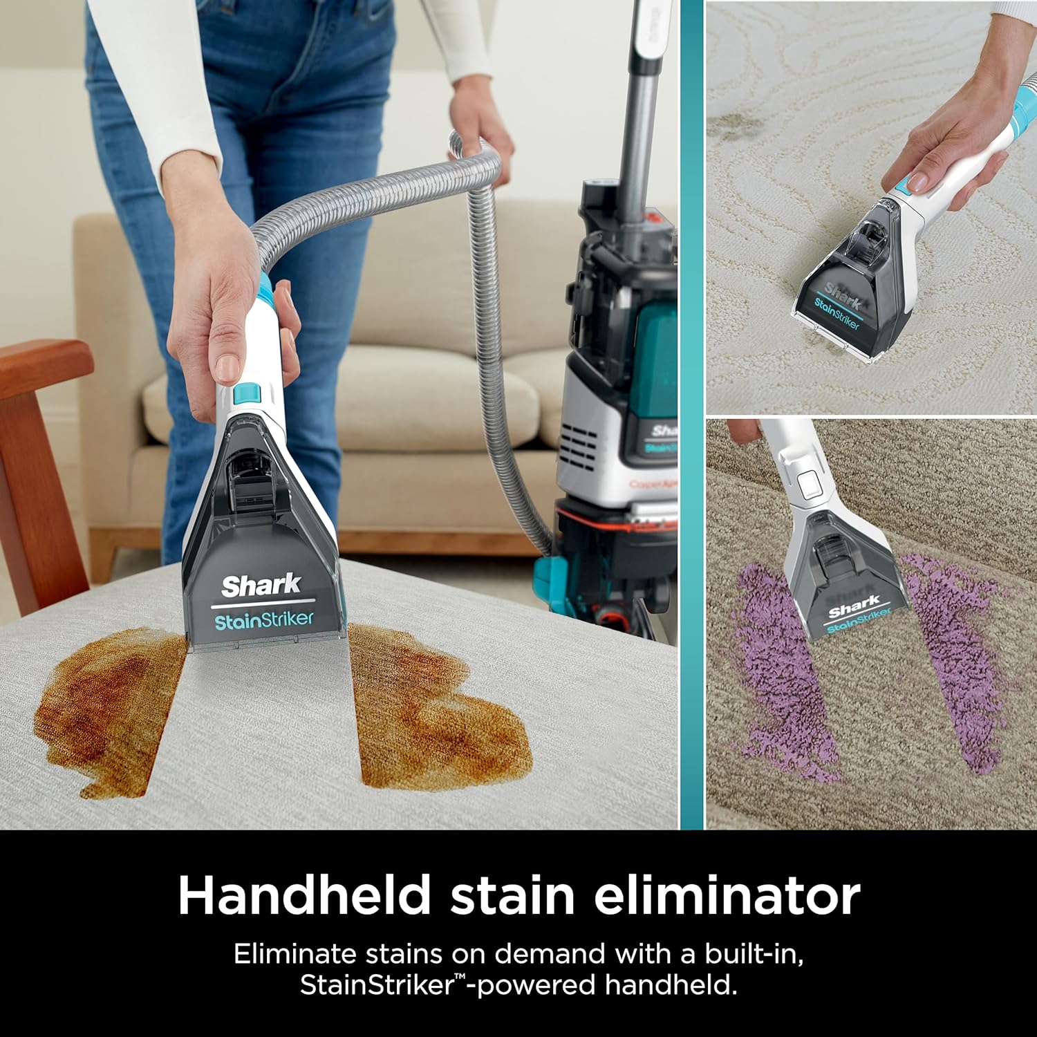 Shark CarpetXpert EX201 Carpet Cleaner, Cyan  C Deep Cleaning with StainStriker, Perfect for Pets, Includes Spot & Stain Remover Tools