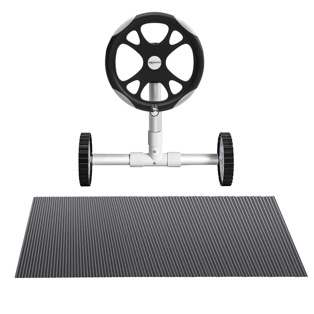 Aqua Buddy Pool Cover 600 Micron 7x4m w/ Roller 5.55m Swimming Pools Black Solar Blanket