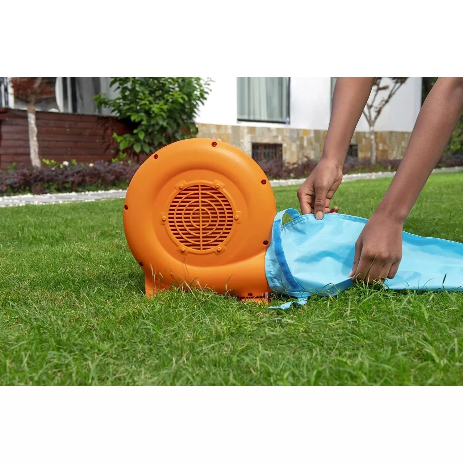 10' Inflatable Bounce House Park with Basketball and Slide. 126