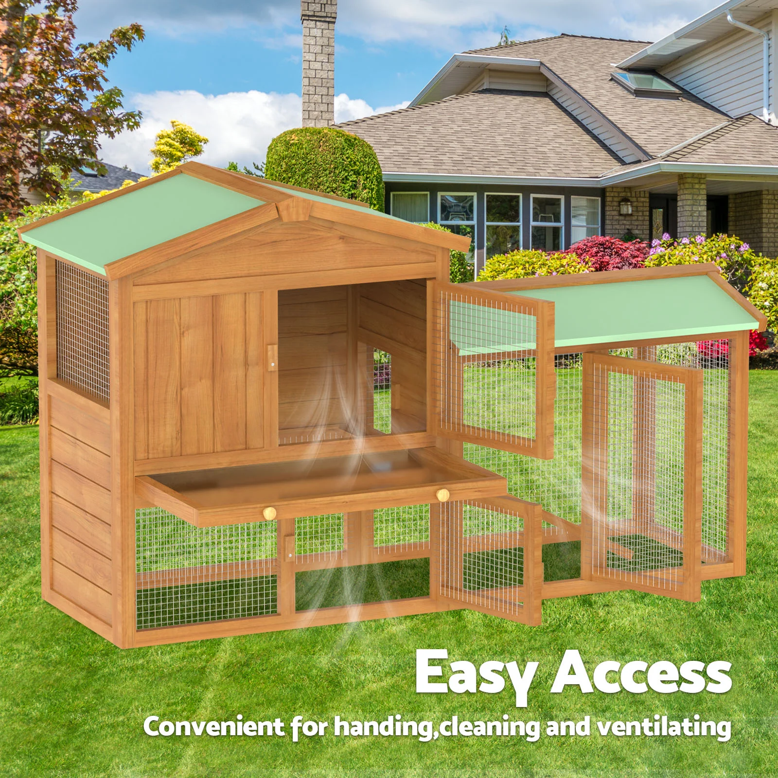 Rabbit Hutch Chicken Coop Wooden