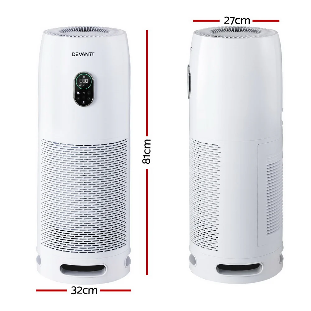 Devanti Air Purifier 4-Layer HEPA Filter White