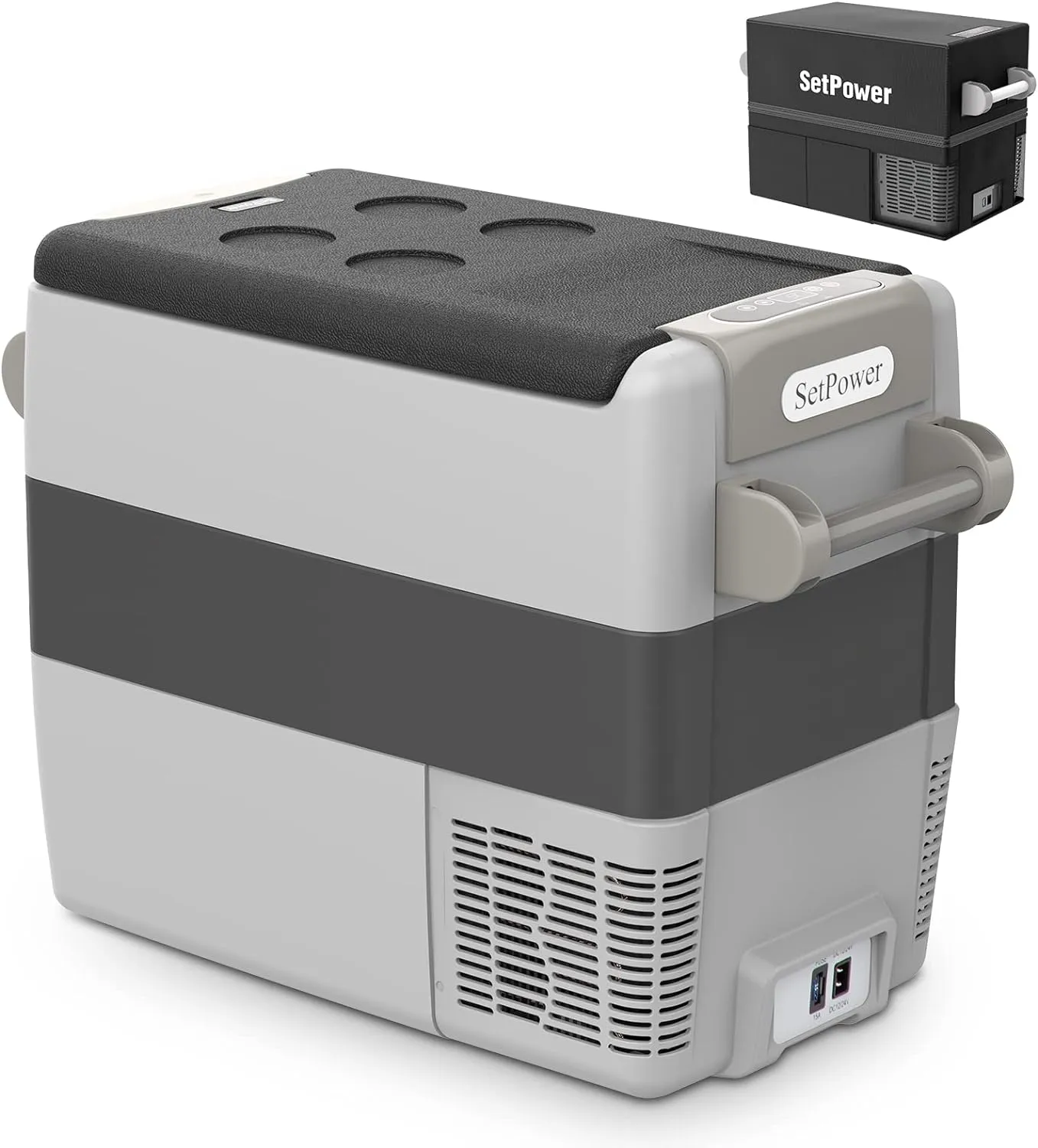 Portable Refrigerator,Portable Freezer,32 Quart(30L) Electric Cooler,Car Refrigerator,12/24V DC Cable & 110/240V AC,Car Fridge for Camping,Truck,RV,Travel,Fishing