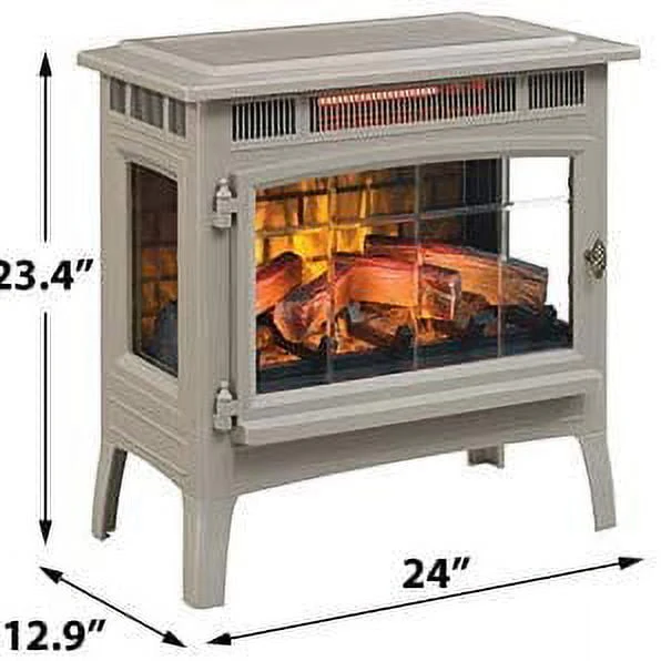 Duraflame 3D 24 W x 23.4 H x 12.9 D 34.1lb Infrared Electric Fireplace Stove - Cream