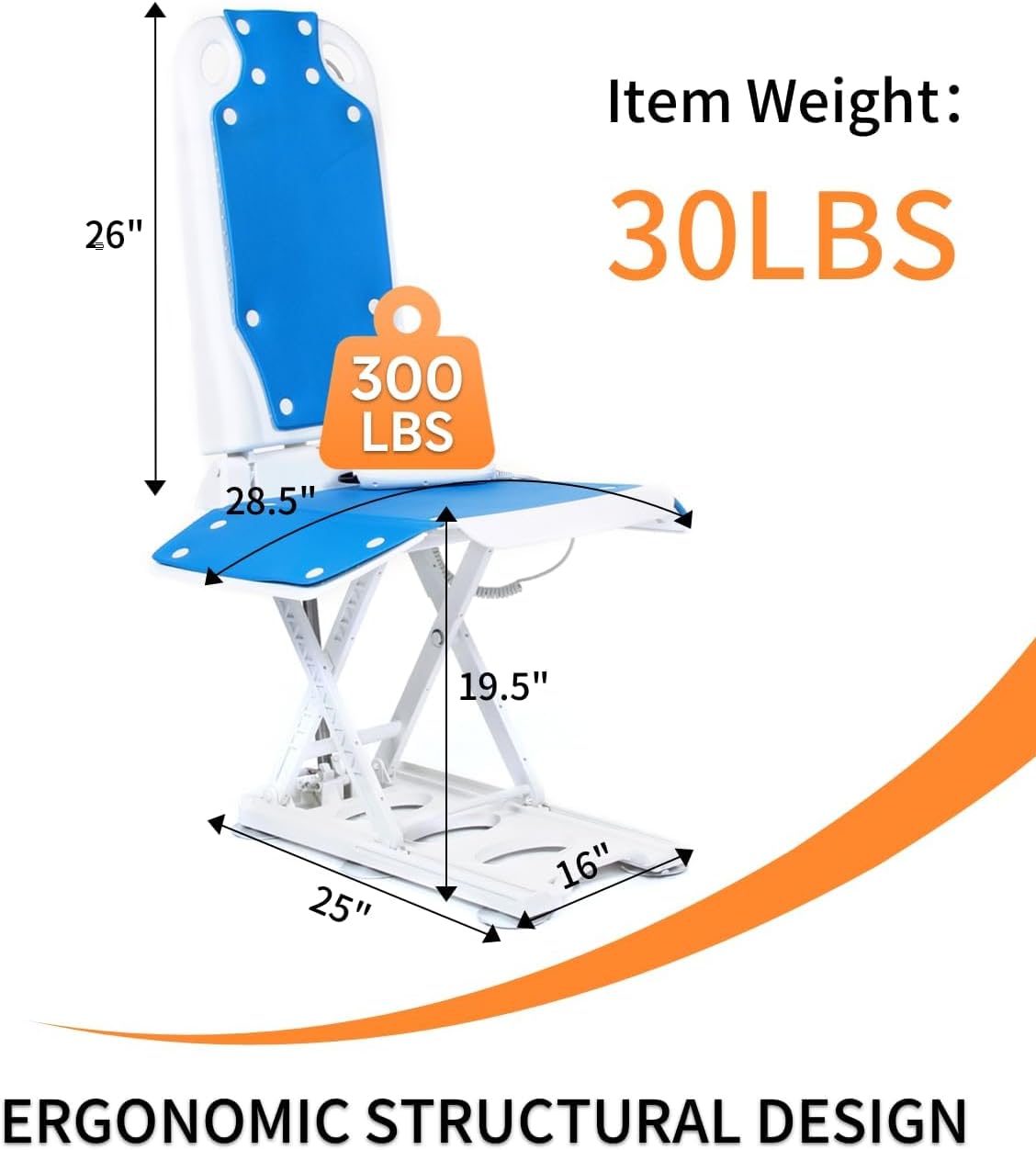 Electric Chair Lift, Get Up from Floor, Floor Lift for Elderly, Can be Raised to 20��, Help You Stand Up Again, Support Up to 300 LBS, Item Weight 30 LBS