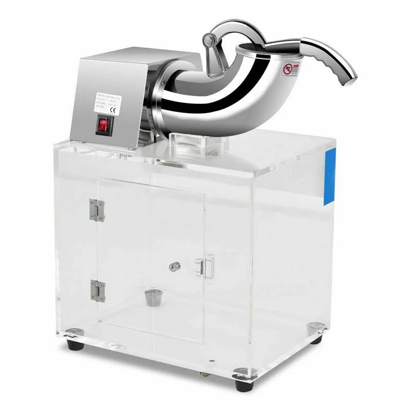 440LBS/H Electric Snow Cone Machine Ice Crusher Shaver with Dual Blades, 110V Stainless Steel Shaved Ice Machine for Home Commercial Use