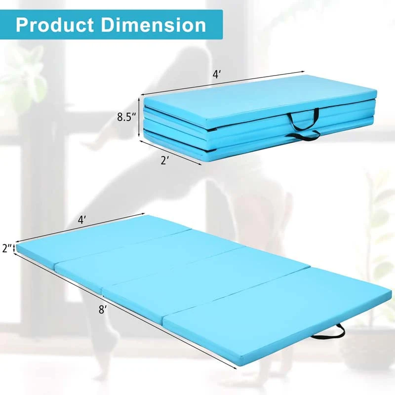 8' x 4' Anti-Tear Folding Gymnastics Mat for Yoga Fitness, 2