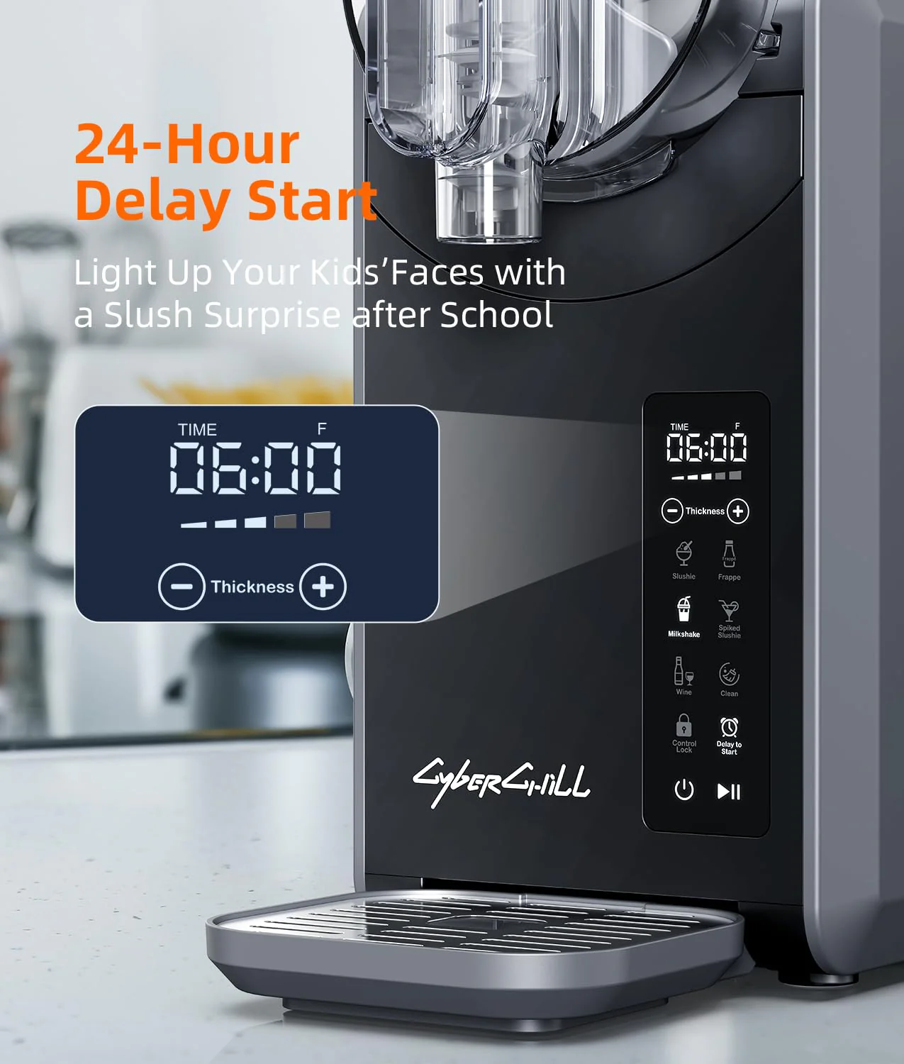 Slushie Machine,24-Hour Delay Start&Cold Retention, 68 oz Slushy Machine with Self-Cleaning Function, Frozen Drink Maker with 5 Preset Programs,Frozen Margaritas, Frapp��s, and More