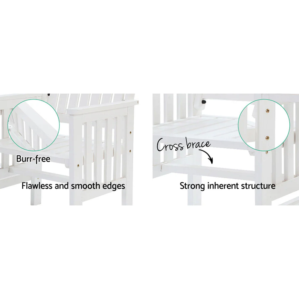 Weather-Resistant 2-Seater Garden Bench with Table, Gardeon