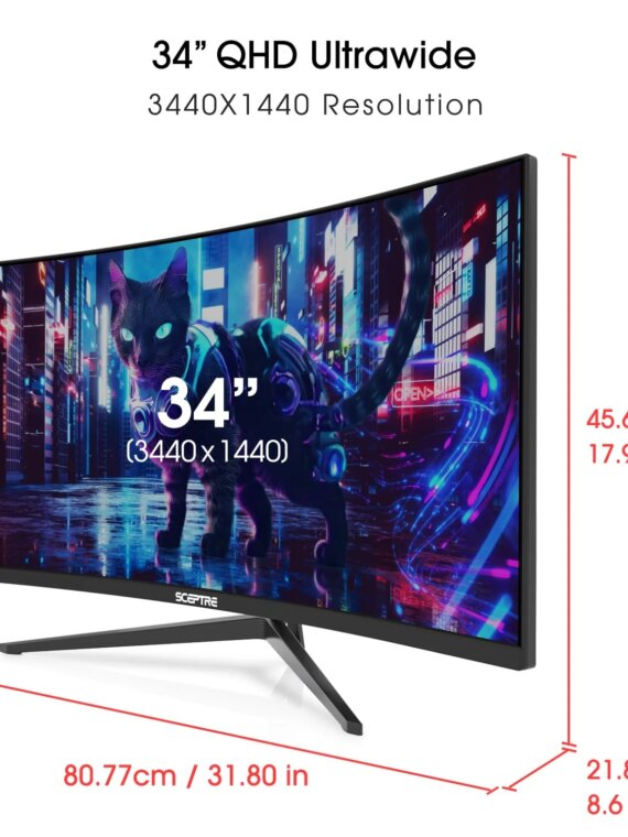 Sceptre 34 Inch 165Hz Curved Ultrawide WQHD Monitor