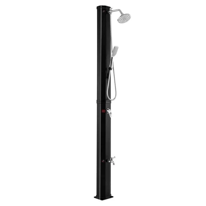 7.2 FT 9.3 Gal Solar Heated Shower with Handheld Shower Head, 2-Section Outdoor Shower for Poolside Beach Spa