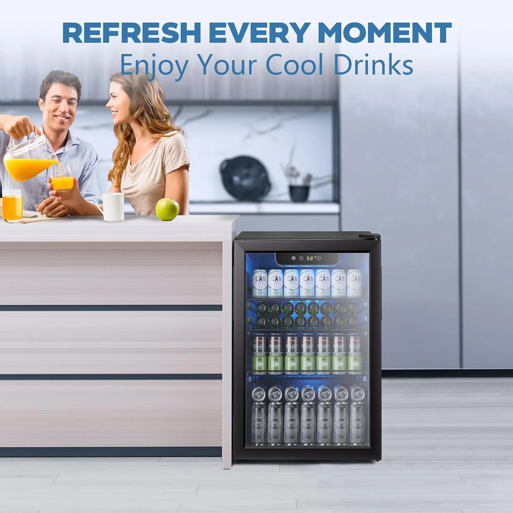 4.4/3.2/2.6 Cu.Ft Beverage Refrigerator Cooler, Reversible door