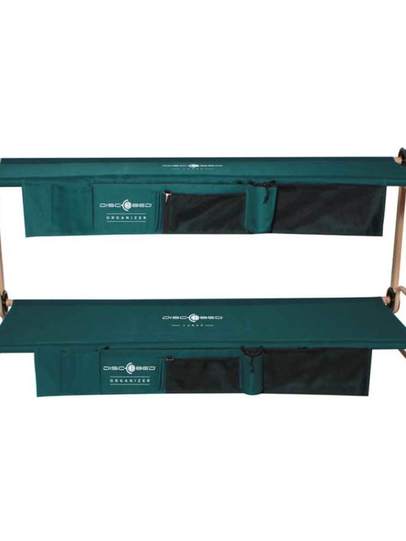 Disc-O-Bed Large Cam-O-Bunk Double Cot with Storage Organizers, Green