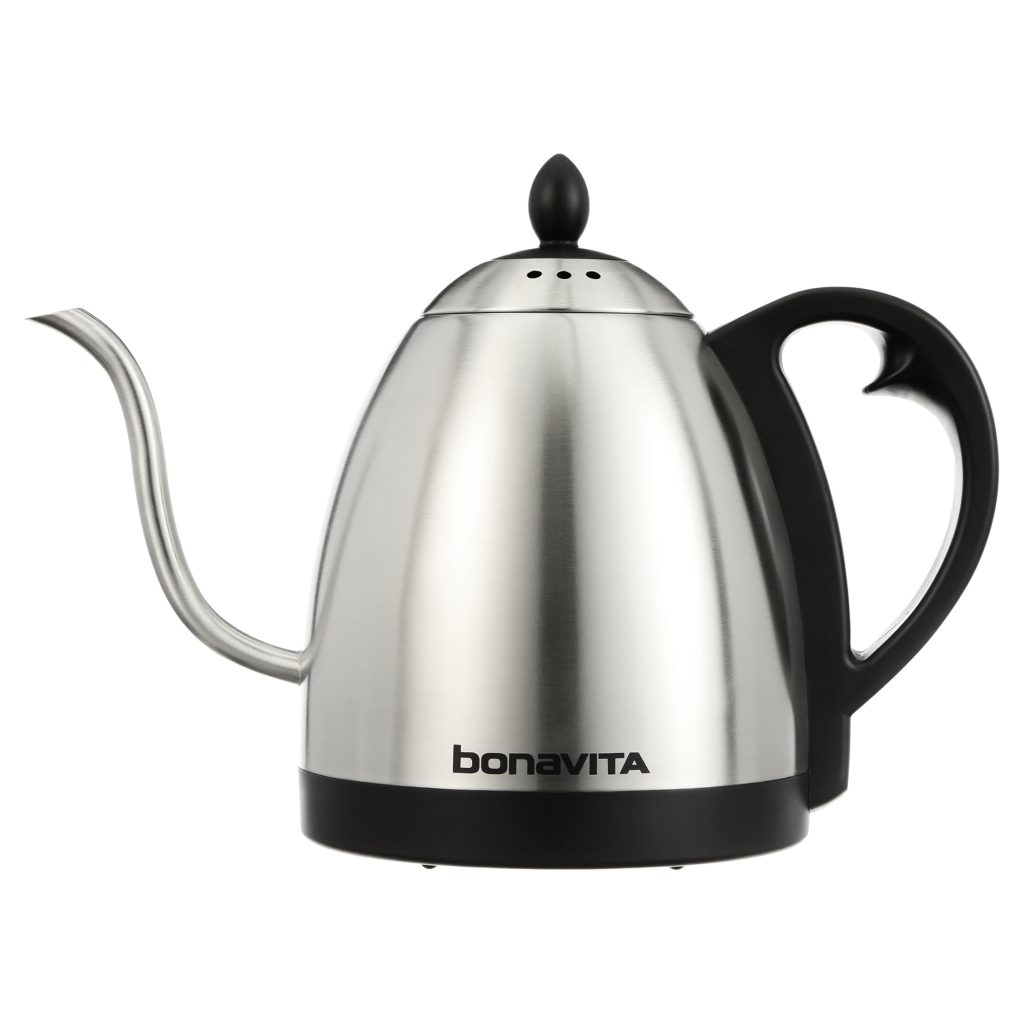 Bonavita 1.0L Variable Temperature Gooseneck Electric Kettle, Silver, 1000W, Precise Pour Control