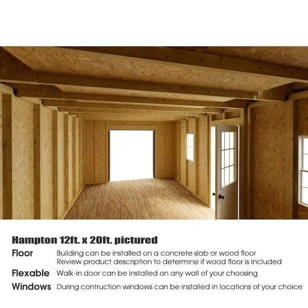 Best barns Hampton 12��24 Wood Storage Shed Kit Installation Included