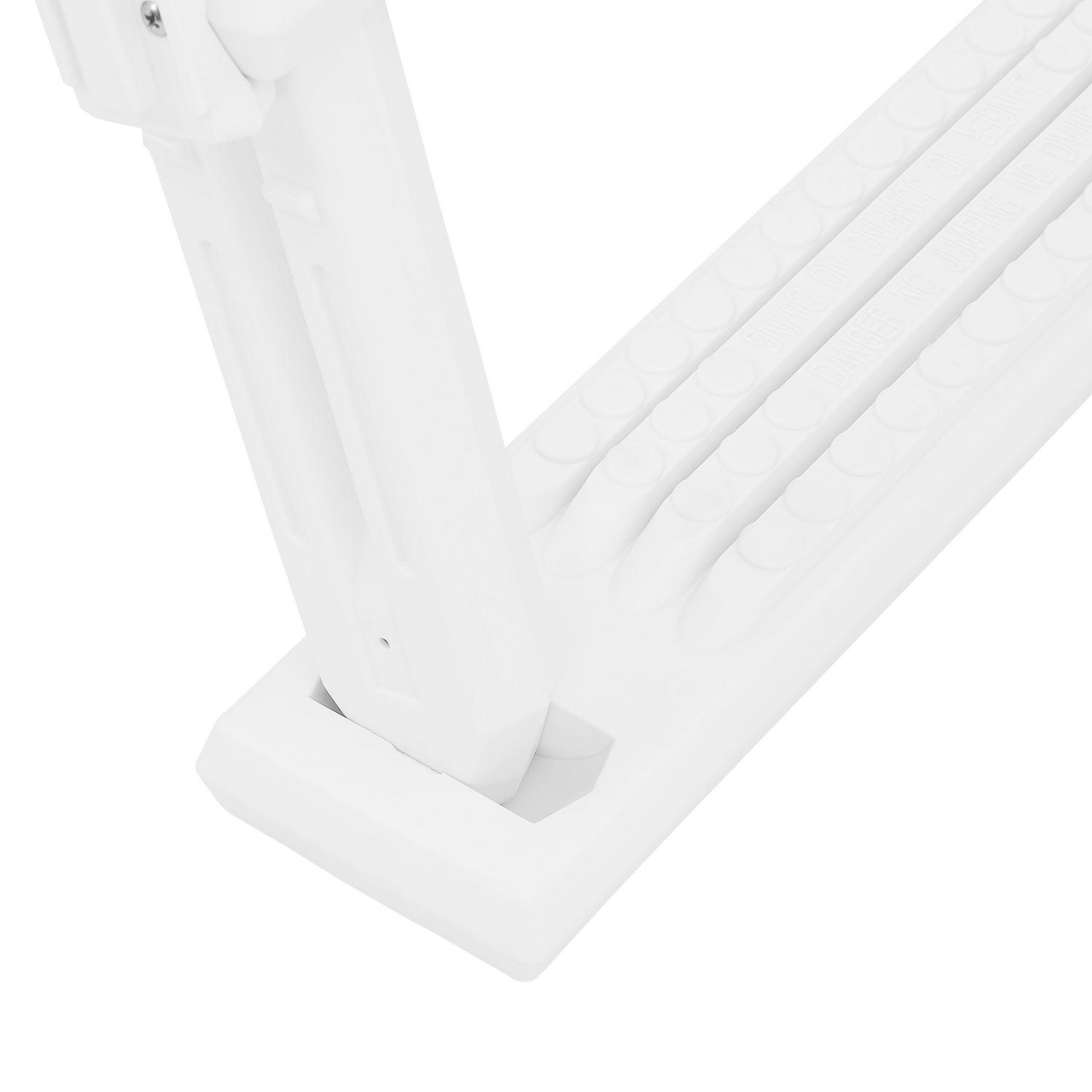 XtremepowerUS Deluxe Adjustable Pool Ladder, White �C Fits 48-52��� Above Ground Pools, Non-Slip Steps, Safety Handrails