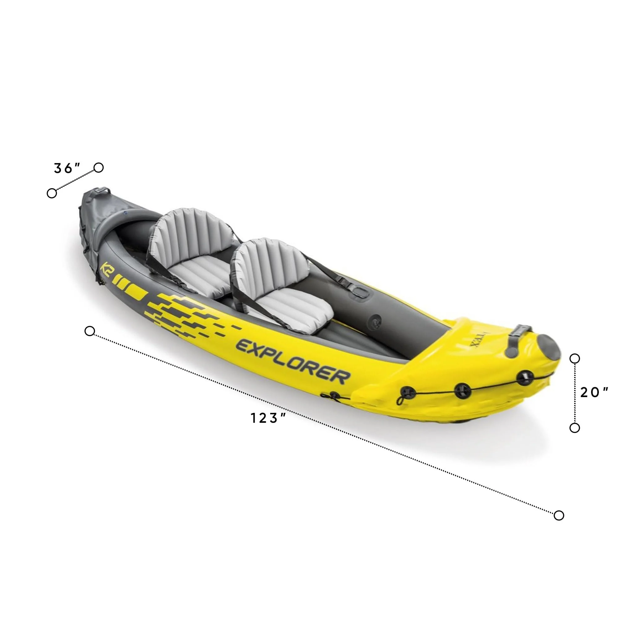 Intex Explorer K2 2 Person Inflatable Kayak Set