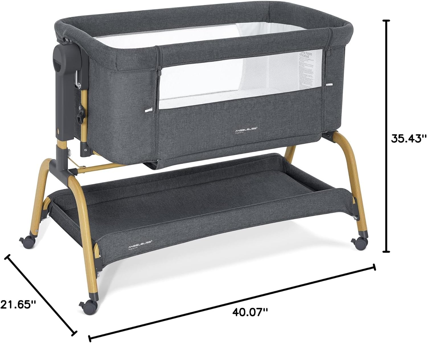 Baby Bassinet, Rocking Bassinets Bedside Sleeper with Comfy Mattress and Wheels, 6 Height Adjustable Easy Folding Portable Bedside Crib for Newborn Infant