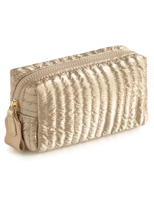 LOGAN SM BOXY COSMETIC POUCH-GOLD