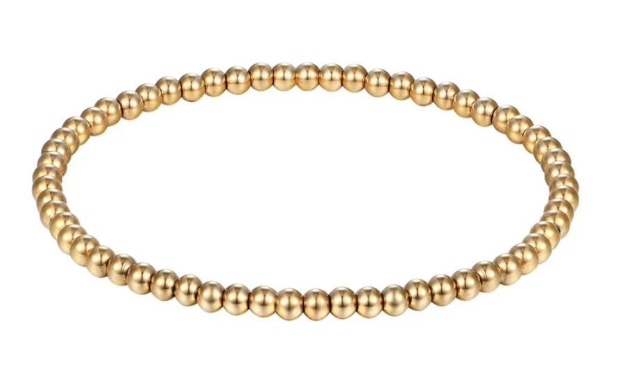 3MM GOLD BALL STRETCH BRACELET
