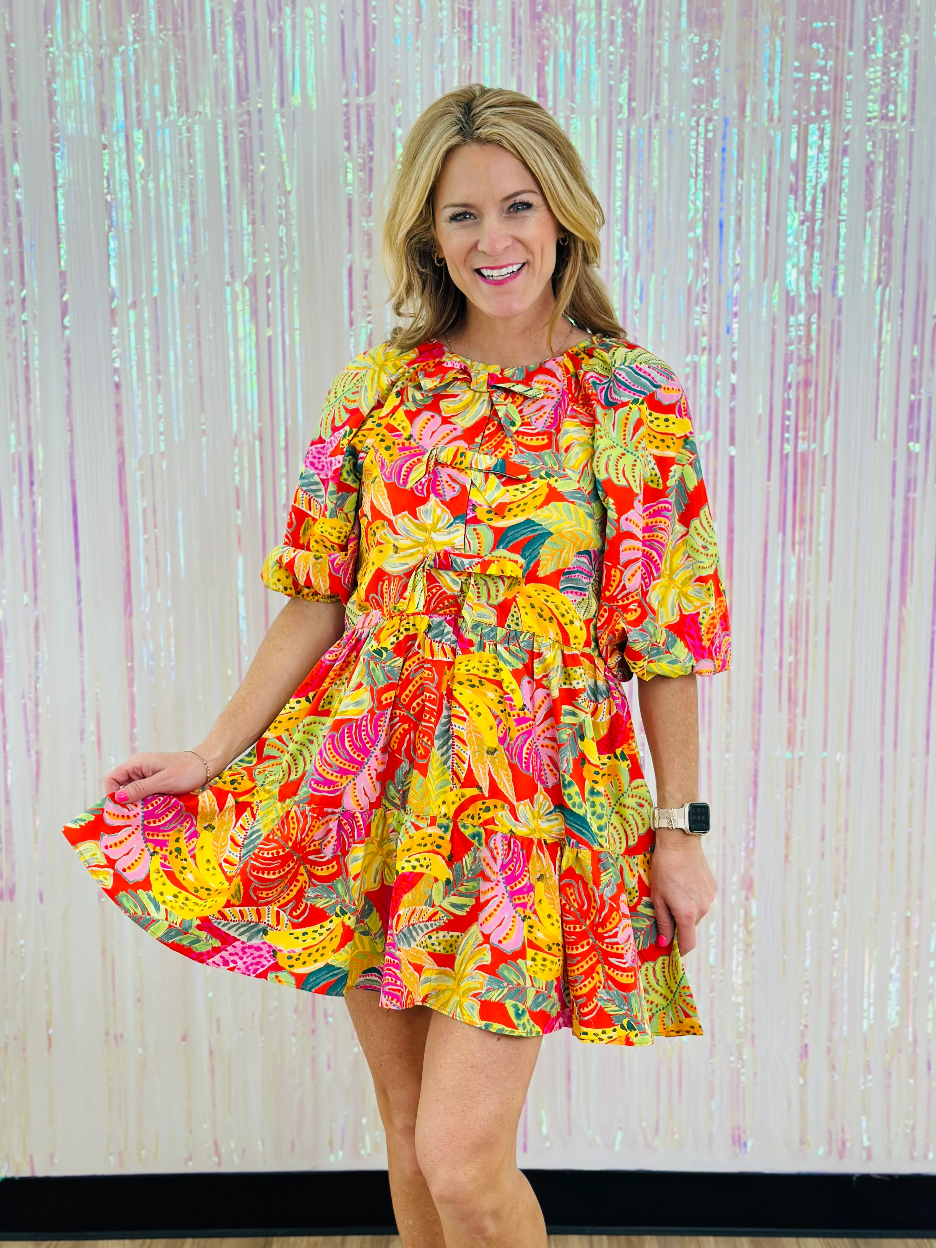 TROPICAL PALM BANANA DRESS