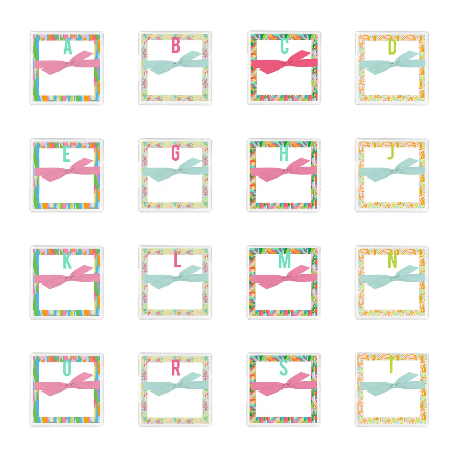 COLORFUL INITIAL NOTEPAD W/TRAY