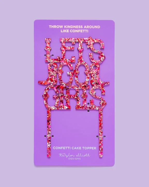 LET'S GO GIRL'S PINK CAKE TOPPER
