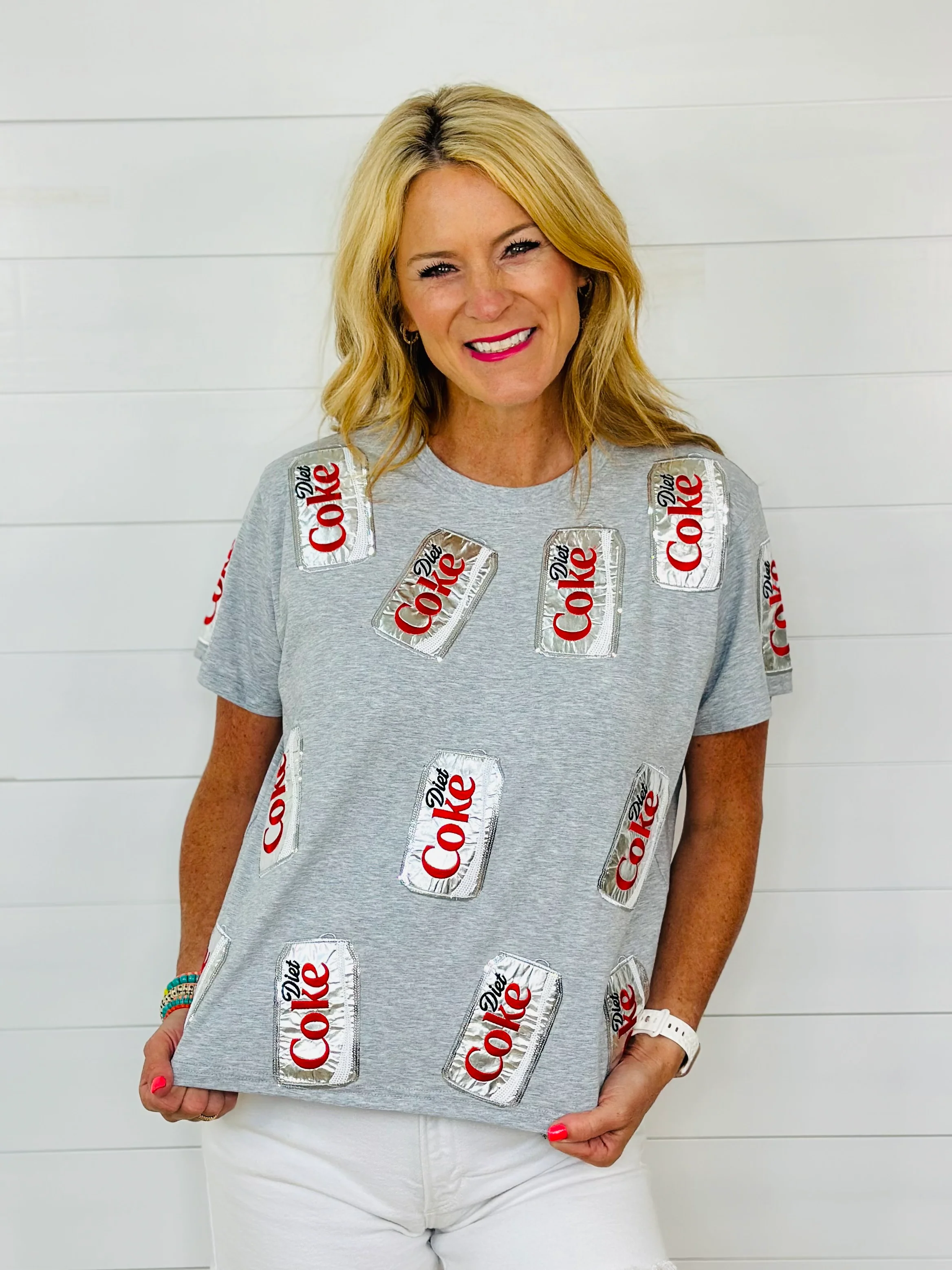 GREY SCATTERED DIET COKE TEE