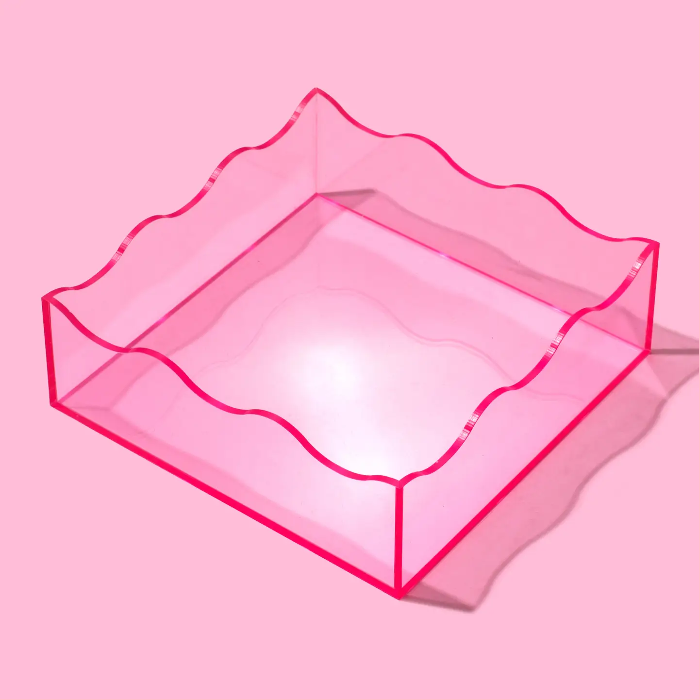 SQUARE WAVY TRAY-HOT PINK