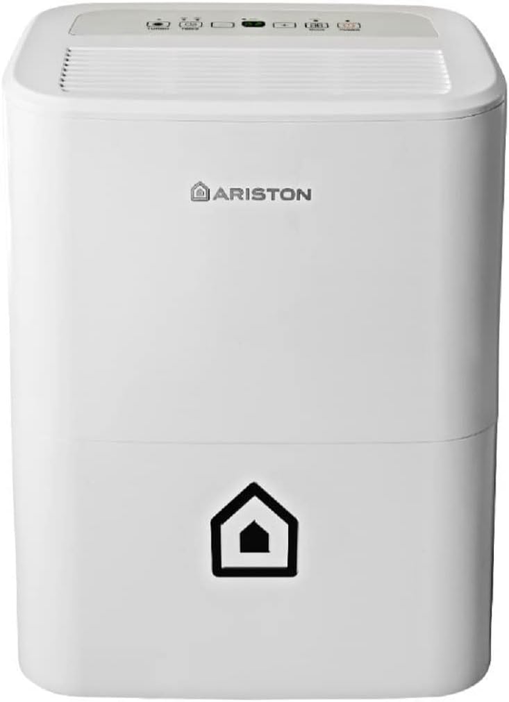 Ariston Deos 16S NET WiFi Déshumidificateur Portable Haut de gamme 16L, Contrôle Électronique du niveau d’Humidité, Fonction Buanderie, Silencieux, pour des pièces allant jusqu'à 44 m²