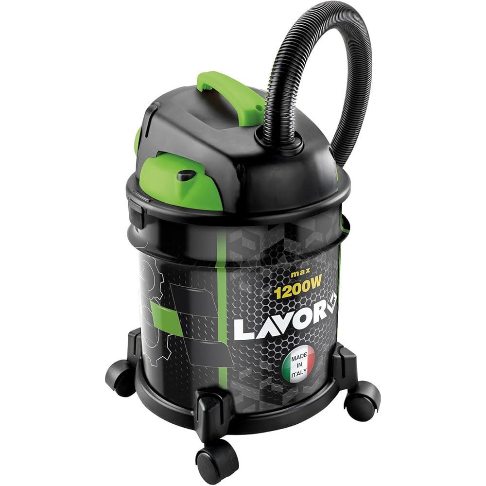 LAVOR Aspirateur Eau et Poussière RUDY 1200 S , Réservoir acier 20 litres, Puissance d'aspiration 18 kpa, 1200 Watt max, Flexible 1,5 mètres : Cuisine et Maison
