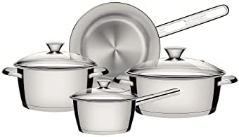 Tramontina   Batterie de cuisine Allegra, 4 pcs, Inox : Cuisine et Maison