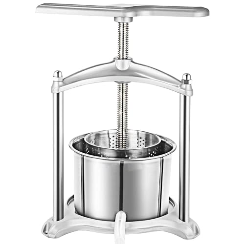 Presse à vin – Presse fruits nature pour raisins, cerises, myrtilles, également pour légumes, fromage et herbes (3 l) : Cuisine et Maison