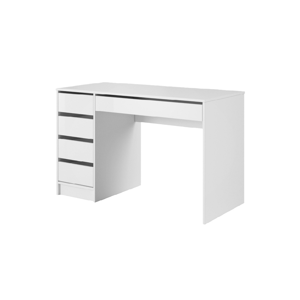 Bureau blanc avec 5 tiroirs — Style moderne et minimaliste