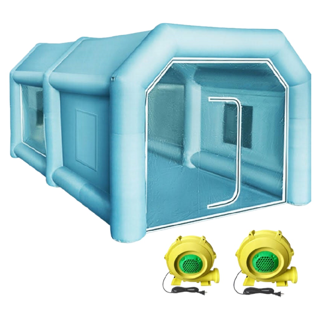 Cabine de peinture gonflable 6 × 4 × 3 m avec 2 ventilateurs – tente gonflable de pulvérisation auto ou mobilier – matériau Oxford PVC étanche