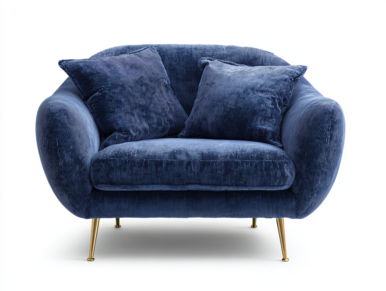Fauteuil tissu 100x95x85 cm - bleu - design moderne
