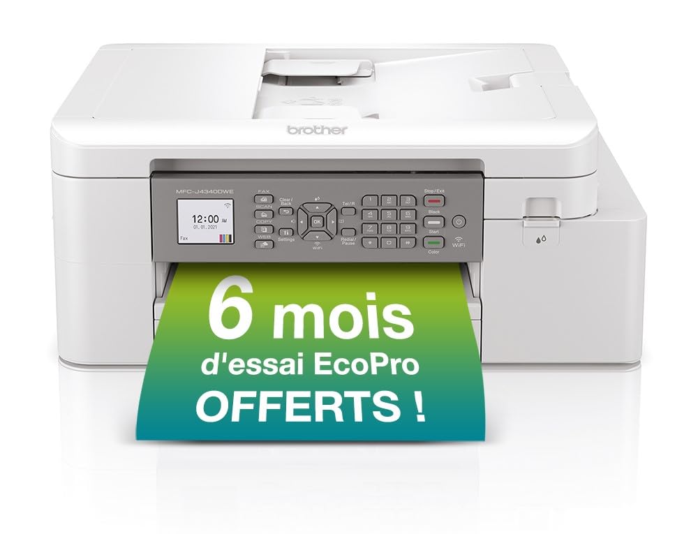 Brother MFC-J4340DWE - Imprimante Jet d'encre Couleur Multifonction sans Fil Professionnelle A4 - Eligible au Forfait d'encre EcoPro.