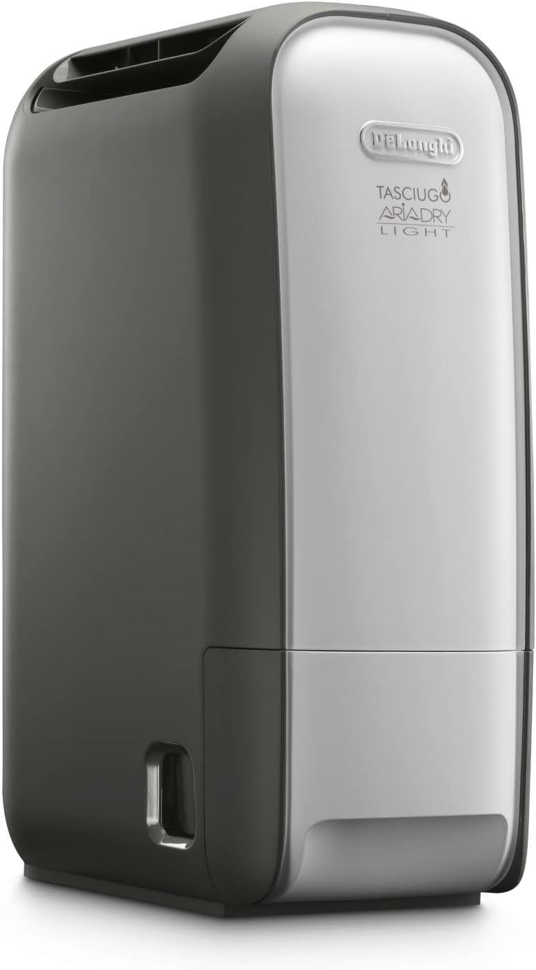 De'Longhi Déshumidificateur d'Air DNS80, Purificateur, Compact et Discret, 7.5L/Jour, Blanc