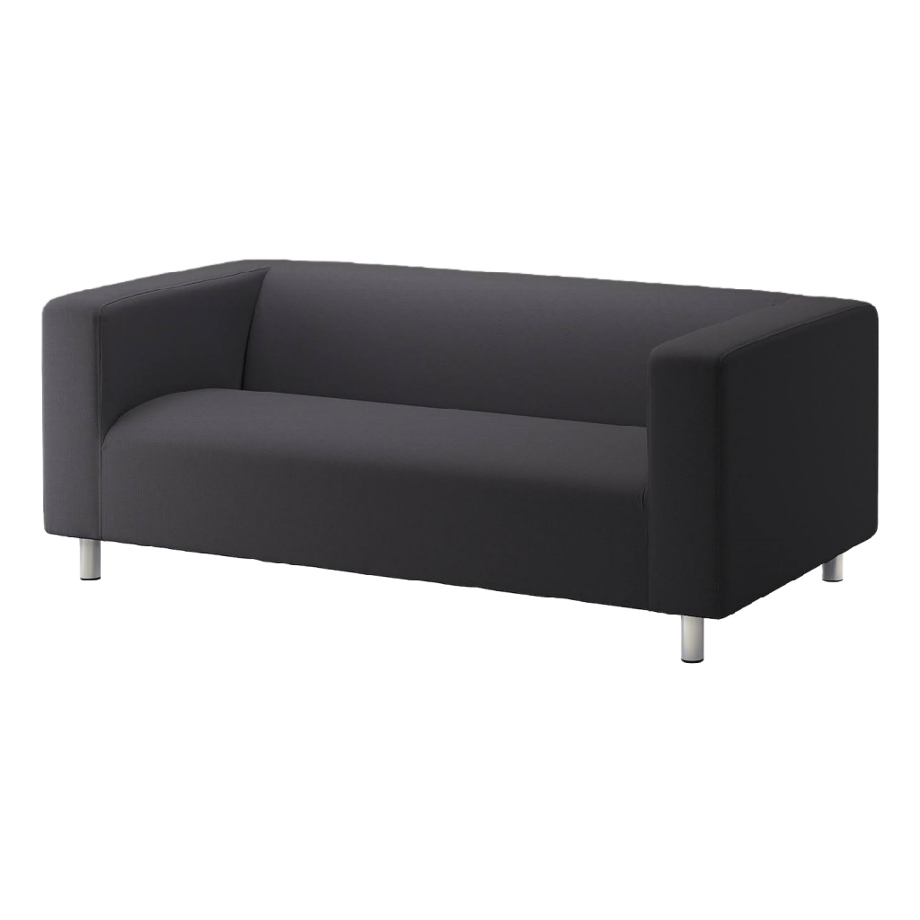 Canapé 3 places en tissu noir – design contemporain minimaliste, structure robuste