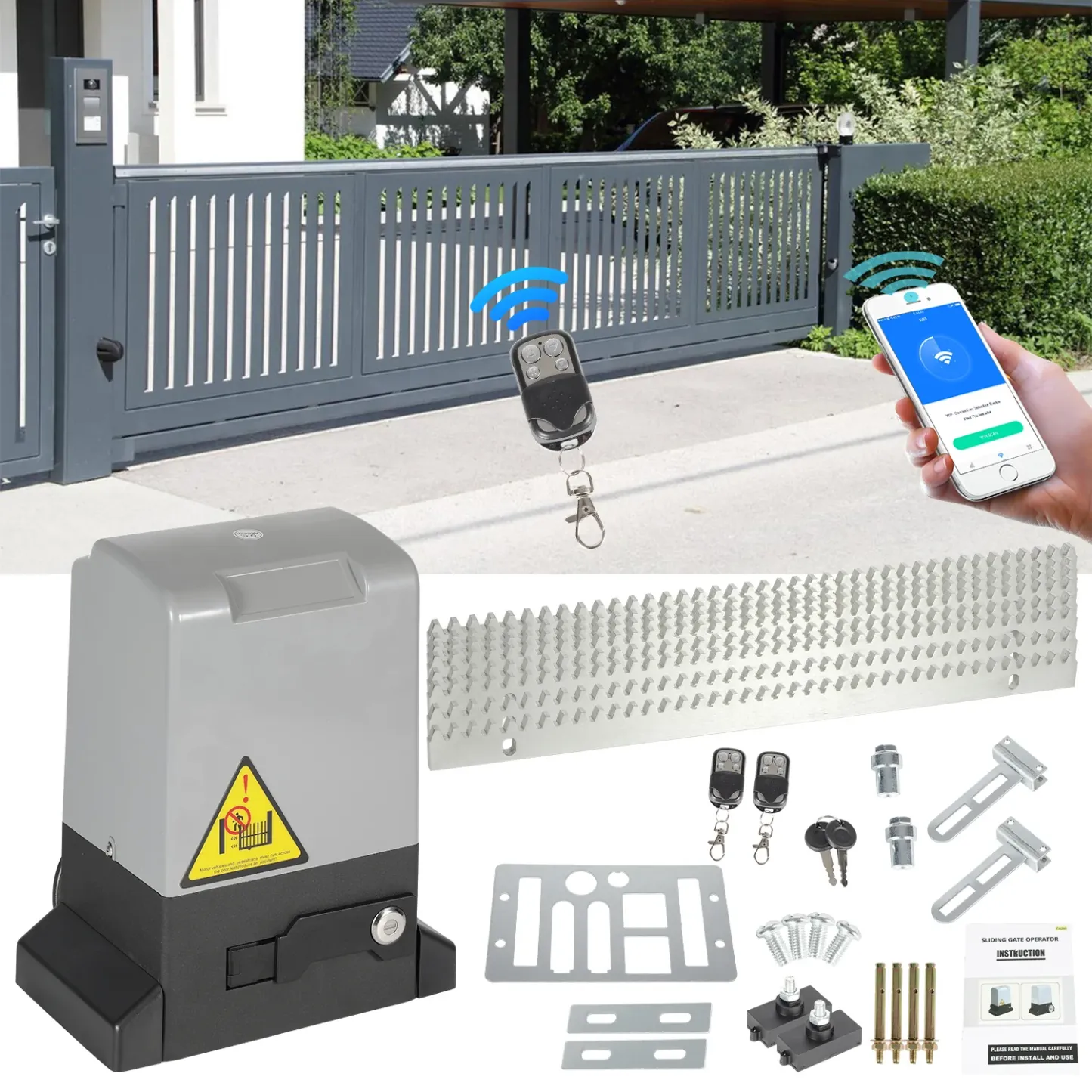 Sonnewelt Schiebetorantrieb Garagentorantrieb mit App-Steuerung 370W/550W