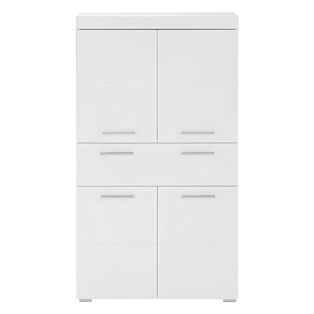 Buffet moderne blanc laqué avec tiroirs et portes — style contemporain élégant