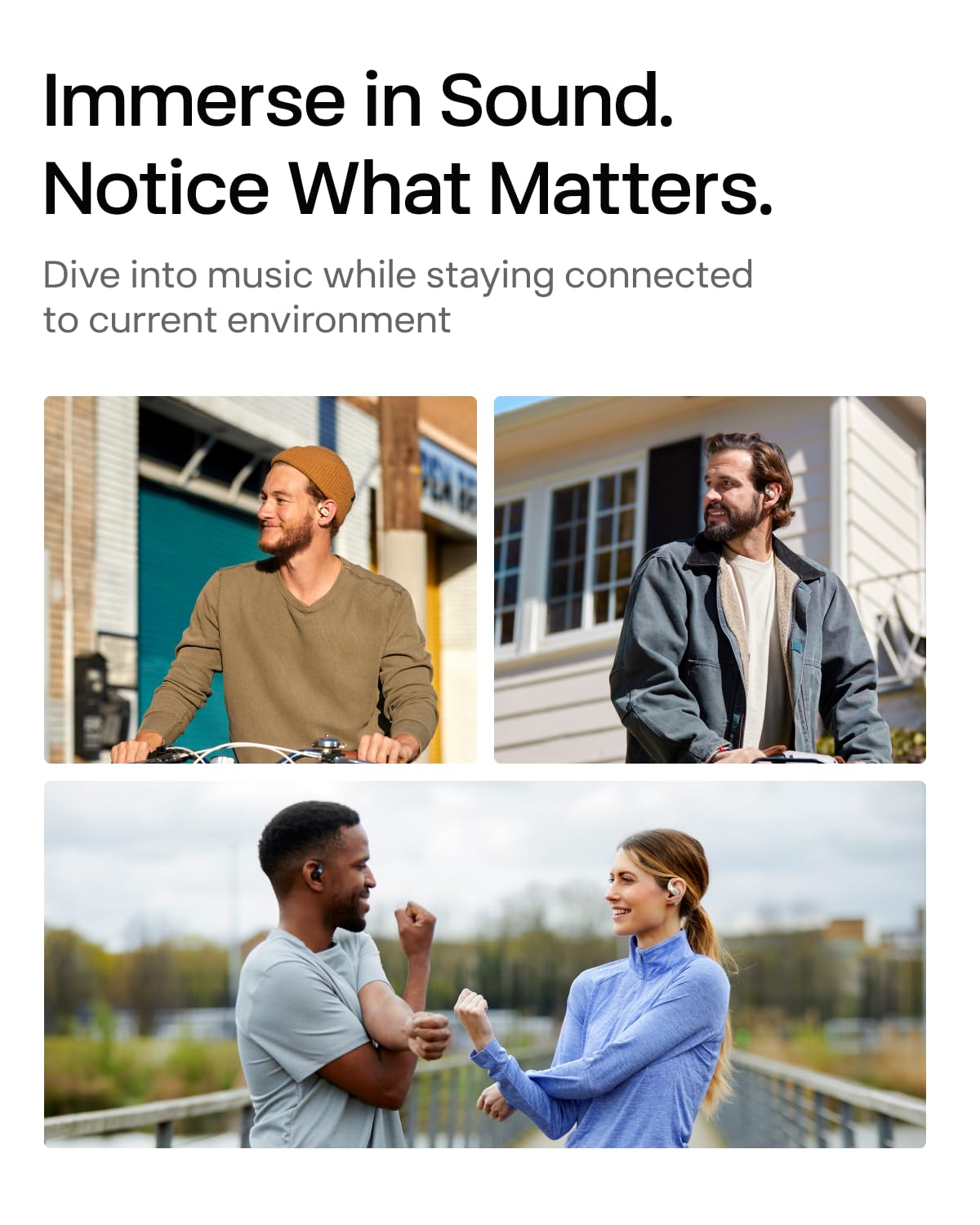 SHOKZ OpenFit Casque Oreilles Libres, écouteurs Bluetooth sans Fil avec Microphone, écouteurs avec Crochet d’oreille, Charge Rapide, 28 Heures d’autonomie, IP54 étanche, Sac de Transport, Beige