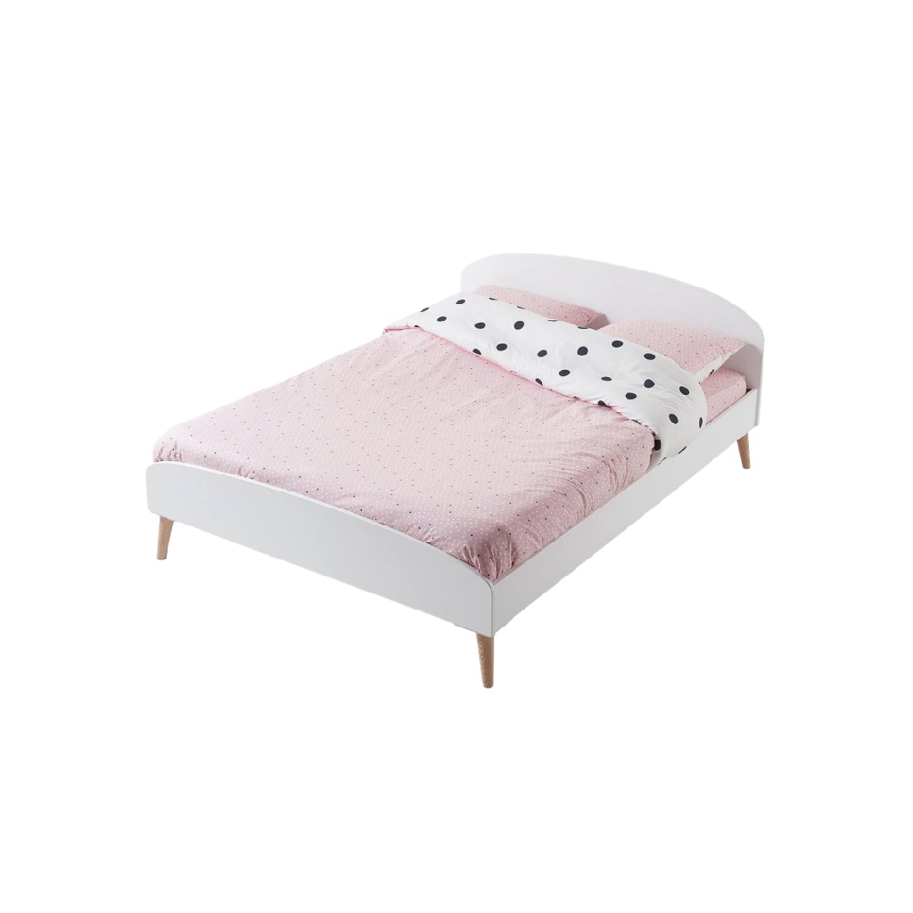 Lit enfant blanc — Style scandinave avec tête de lit arrondie