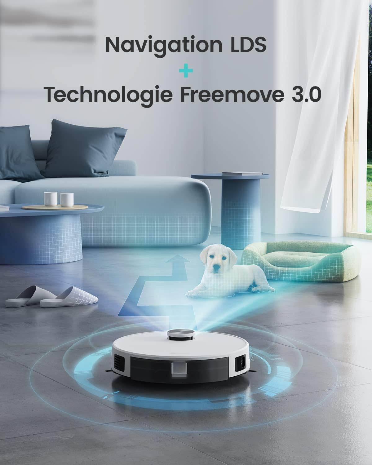 Lefant Robot Aspirateur Laveur 2 en 1, Super Aspiration 4000Pa, Navigation LDS, Cartographie, Zones Virtuelles, Aspirateur Robot Connecté par Alexa/APP/WiFi, Idéal pour Poils Animaux, Tapis Sols Durs