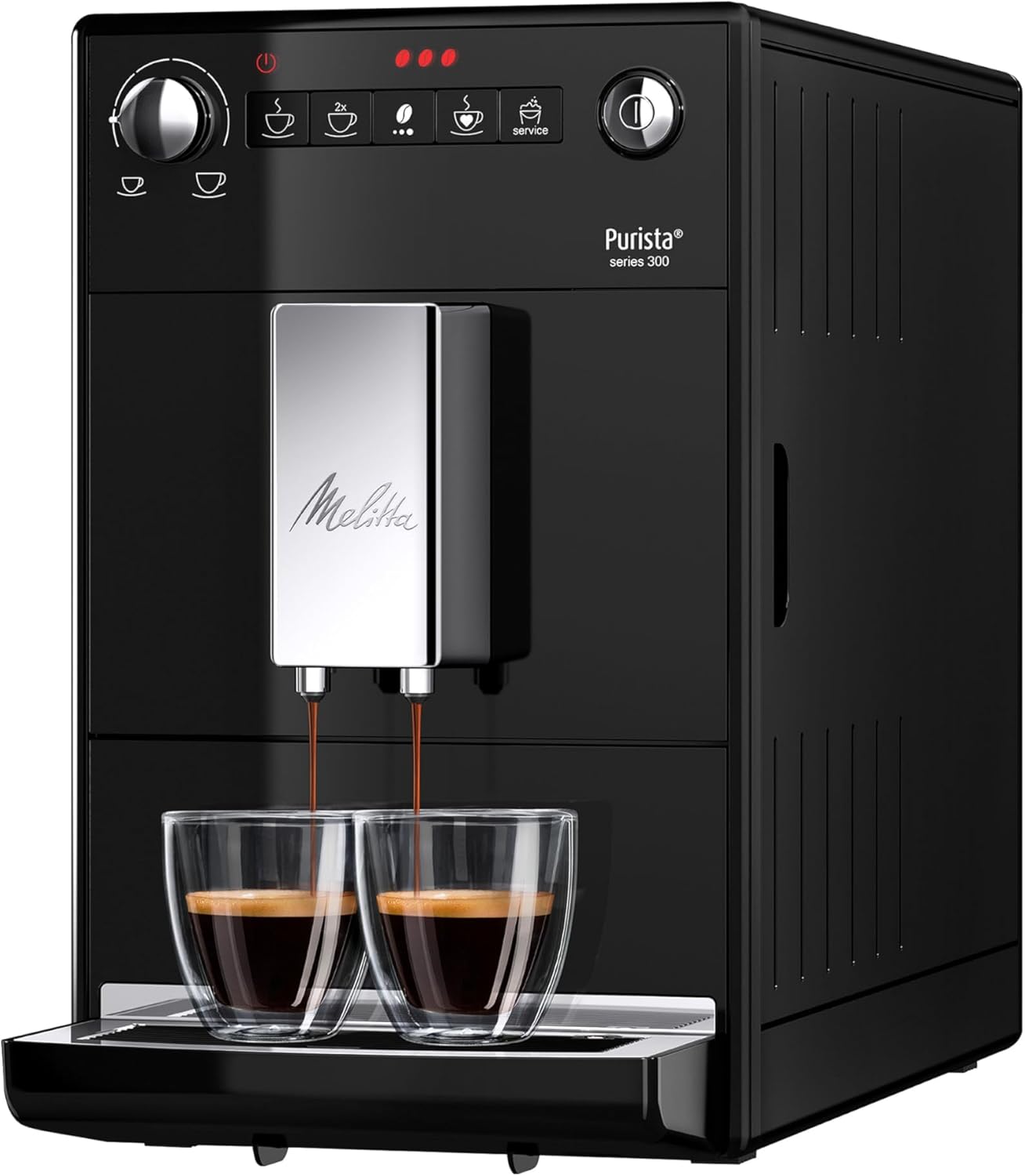 Melitta, Purista, Argent, F230-101 Machine à Café et Expresso 1L Automatique avec Broyeur à Grains, Compacte, Silencieuse