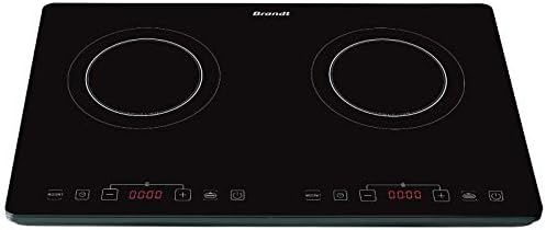 Brandt   TI2SLIM1   Plaque Induction Posable   Table de Cuisson   Noir   2 Foyers   3400W   10 Niveaux de Puissance   Fabriqué en France : Cuisine et Maison